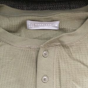 Everlane Organic Cotton Waffle Henley, medium, Bay Leaf color